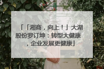「湘商，向上！」大湖股份罗订坤：转型大健康，企业发展更健康