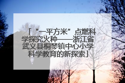 “一平方米”点燃科学探究火种——浙江省武义县桐琴镇中心小学科学教育的新探索