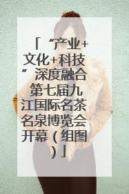 “产业+文化+科技”深度融合 第七届九江国际名茶名泉博览会开幕（组图）
