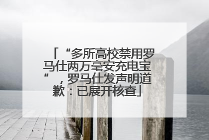 “多所高校禁用罗马仕两万毫安充电宝”，罗马仕发声明道歉：已展开核查