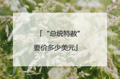 “总统特赦”要价多少美元