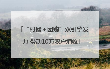 “村播＋团购”双引擎发力 带动10万农户增收