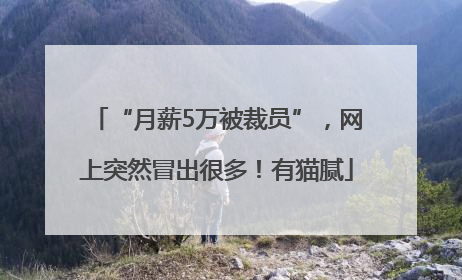 “月薪5万被裁员”，网上突然冒出很多！有猫腻