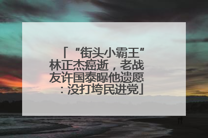 “街头小霸王”林正杰癌逝，老战友许国泰曝他遗愿：没打垮民进党