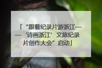“跟着纪录片游浙江——‘诗画浙江’文旅纪录片创作大会”启动