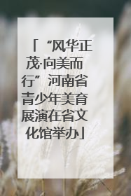 “风华正茂·向美而行”河南省青少年美育展演在省文化馆举办