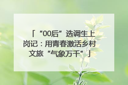 “00后”选调生上岗记：用青春激活乡村文旅“气象万千”