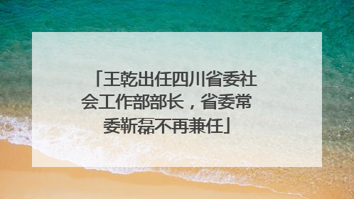 王乾出任四川省委社会工作部部长，省委常委靳磊不再兼任