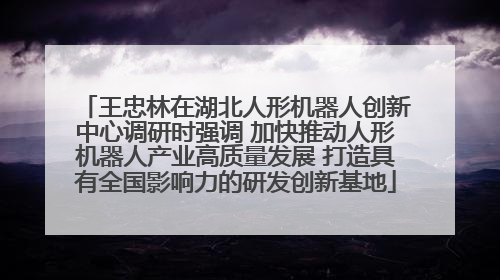 王忠林在湖北人形机器人创新中心调研时强调 加快推动人形机器人产业高质量发展 打造具有全国影响力的研发创新基地