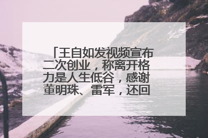 王自如发视频宣布二次创业，称离开格力是人生低谷，感谢董明珠、雷军，还回应了“工资条”：清楚自己要什么……