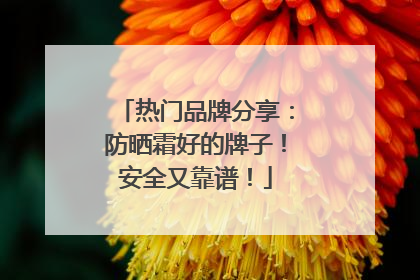 热门品牌分享：防晒霜好的牌子！安全又靠谱！