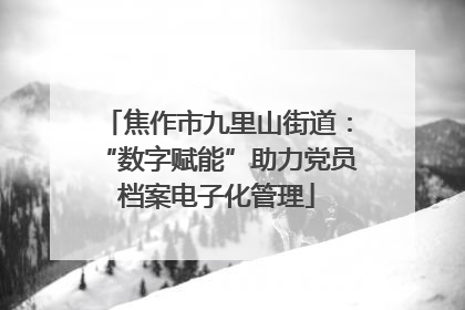 焦作市九里山街道：“数字赋能”助力党员档案电子化管理