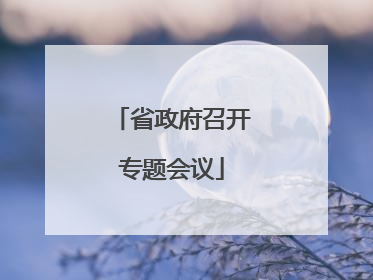 省政府召开专题会议