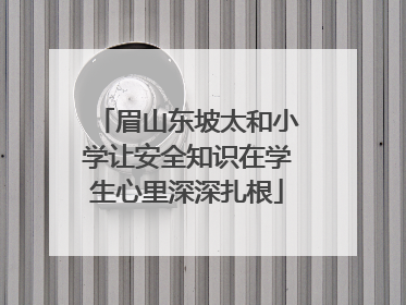 眉山东坡太和小学让安全知识在学生心里深深扎根