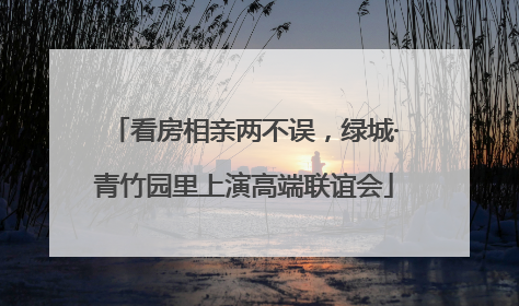 看房相亲两不误，绿城·青竹园里上演高端联谊会