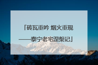砖瓦重吟 烟火重现——泰宁老宅涅槃记