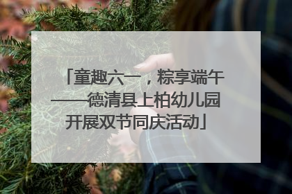 童趣六一，粽享端午——德清县上柏幼儿园开展双节同庆活动