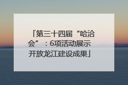 第三十四届“哈洽会”：6项活动展示开放龙江建设成果