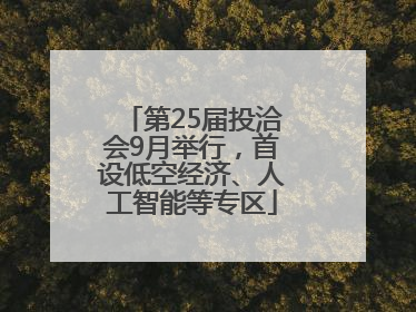 第25届投洽会9月举行，首设低空经济、人工智能等专区