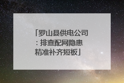 罗山县供电公司：排查配网隐患 精准补齐短板