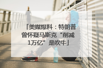 美媒爆料：特朗普曾怀疑马斯克“削减1万亿”是吹牛
