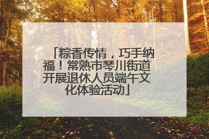粽香传情，巧手纳福！常熟市琴川街道开展退休人员端午文化体验活动
