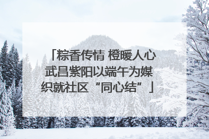 粽香传情 橙暖人心 武昌紫阳以端午为媒织就社区“同心结”
