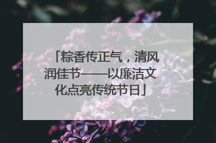 粽香传正气，清风润佳节——以廉洁文化点亮传统节日