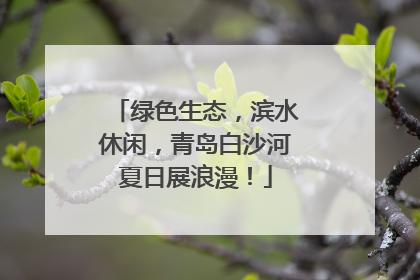 绿色生态，滨水休闲，青岛白沙河夏日展浪漫！