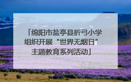 绵阳市盐亭县折弓小学组织开展“世界无烟日”主题教育系列活动