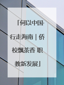何以中国·行走海南｜侨校飘茶香 职教新发展