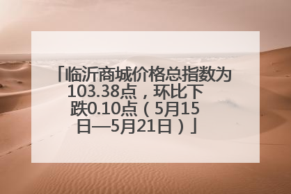 临沂商城价格总指数为103.38点，环比下跌0.10点（5月15日—5月21日）