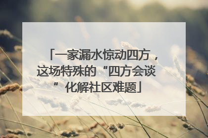 一家漏水惊动四方，这场特殊的“四方会谈”化解社区难题