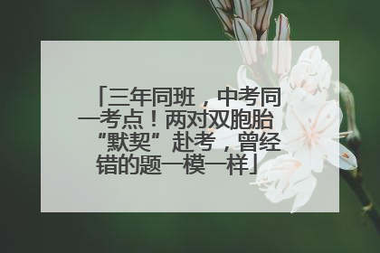 三年同班，中考同一考点！两对双胞胎“默契”赴考，曾经错的题一模一样