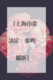 上海市委决定：张鸣履新