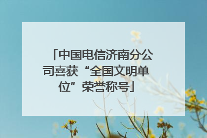 中国电信济南分公司喜获“全国文明单位”荣誉称号