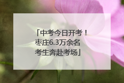 中考今日开考！枣庄6.3万余名考生奔赴考场