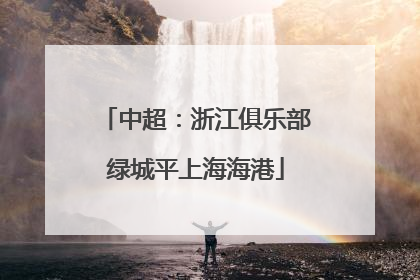 中超：浙江俱乐部绿城平上海海港