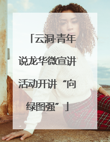 云洞·青年说龙华微宣讲活动开讲“向绿图强”