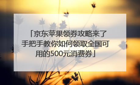 京东苹果领券攻略来了 手把手教你如何领取全国可用的500元消费券