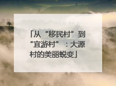 从“移民村”到“宜游村”：大源村的美丽蜕变