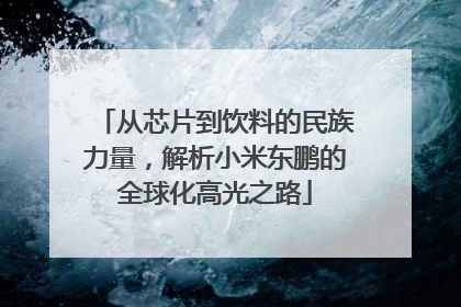 从芯片到饮料的民族力量，解析小米东鹏的全球化高光之路
