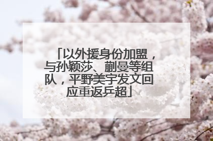 以外援身份加盟，与孙颖莎、蒯曼等组队，平野美宇发文回应重返乒超