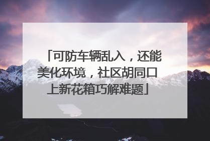 可防车辆乱入，还能美化环境，社区胡同口上新花箱巧解难题