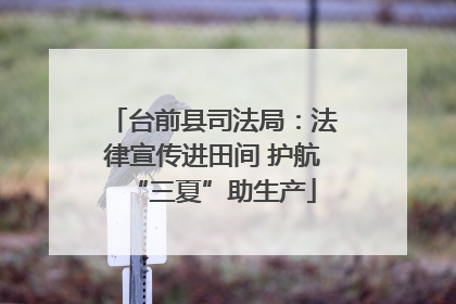 台前县司法局：法律宣传进田间 护航“三夏”助生产