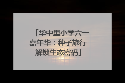 华中里小学六一嘉年华：种子旅行解锁生态密码