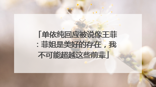 单依纯回应被说像王菲：菲姐是美好的存在，我不可能超越这些前辈