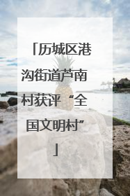 历城区港沟街道芦南村获评“全国文明村”