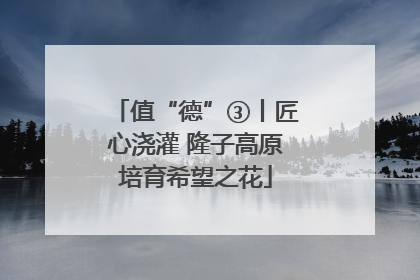 值“德”③丨匠心浇灌 隆子高原培育希望之花