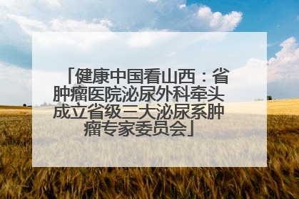 健康中国看山西：省肿瘤医院泌尿外科牵头成立省级三大泌尿系肿瘤专家委员会